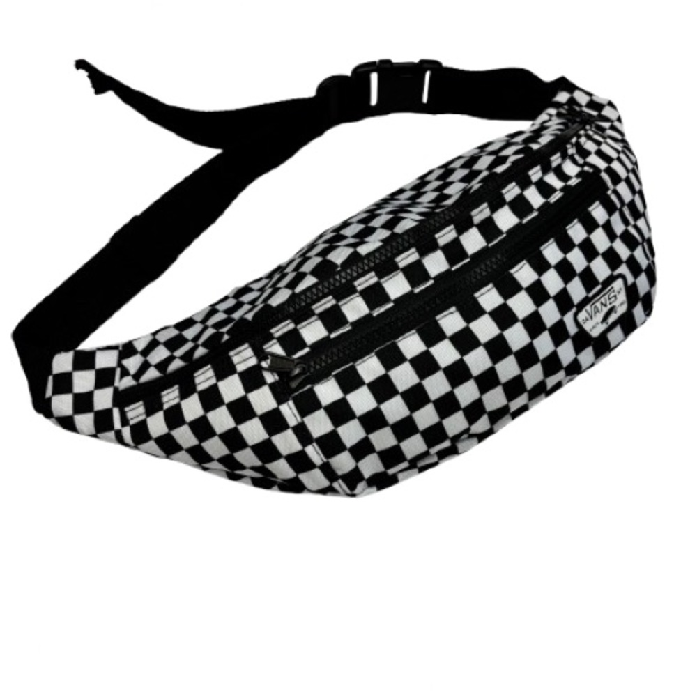 Vans Ward Crossbody Black-White Checkerboard Large Fanny Pack Unisex - Picture 2 of 15